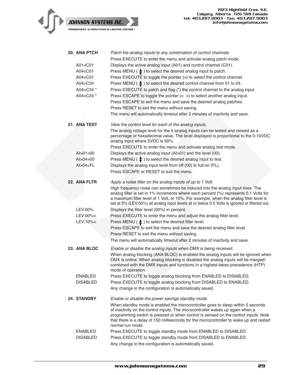 Johnson Systems DE90-3000 Series Retrofit Control System User Manual | Page 29 / 40