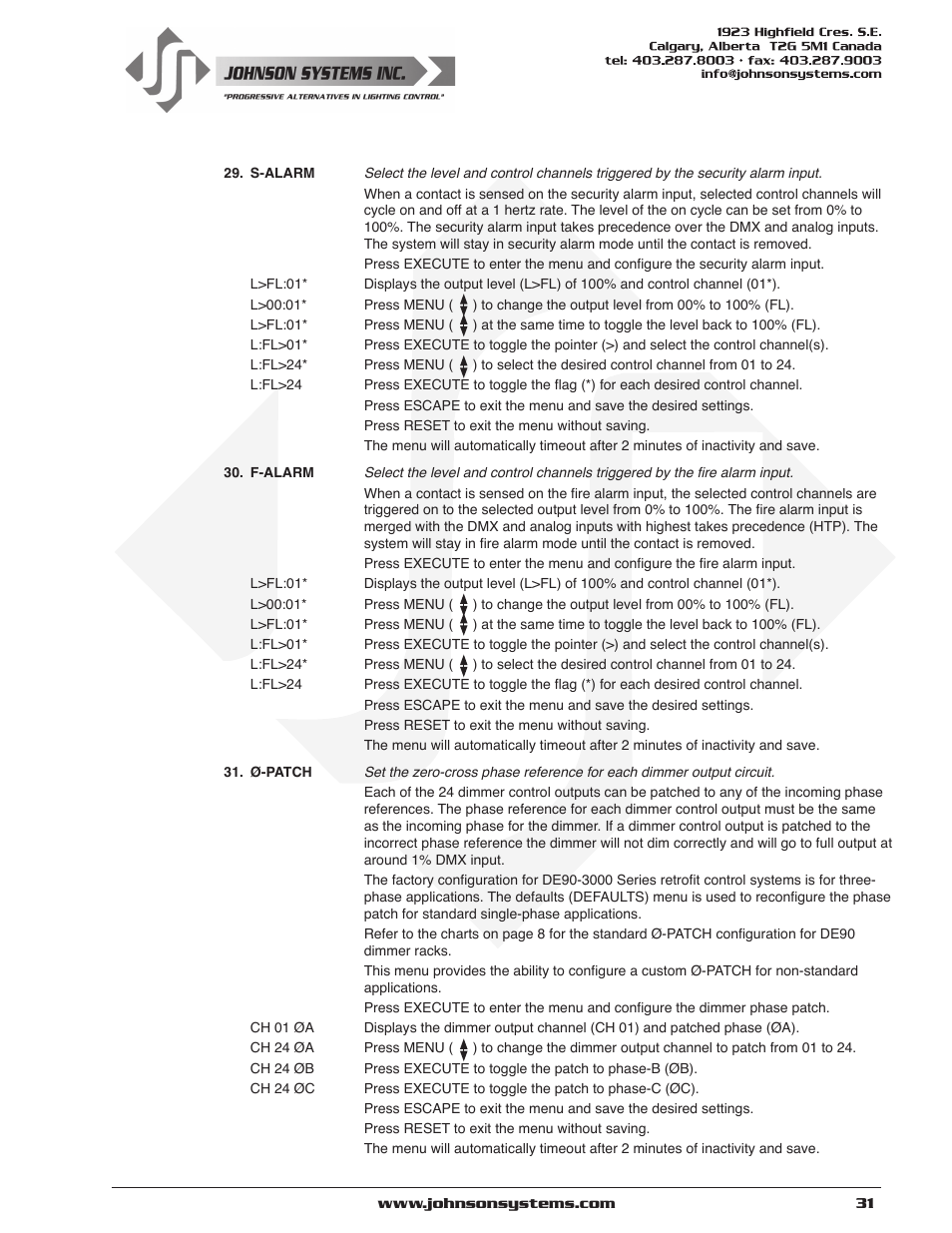 Johnson Systems DE90-3000 Series Retrofit Control System User Manual | Page 31 / 40