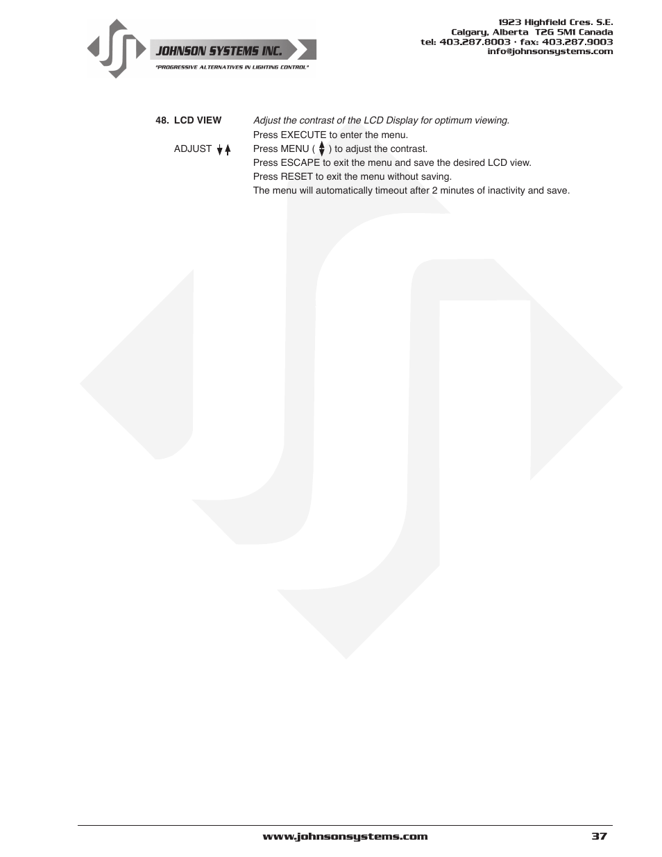 Johnson Systems DE90-3000 Series Retrofit Control System User Manual | Page 37 / 40
