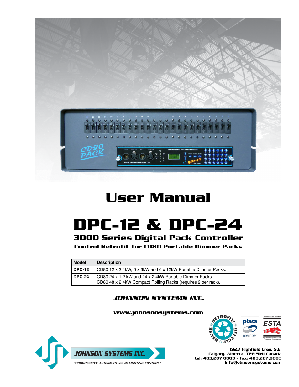 Johnson Systems DPC-24-3000 Series Digital Pack Controller User Manual | 24 pages