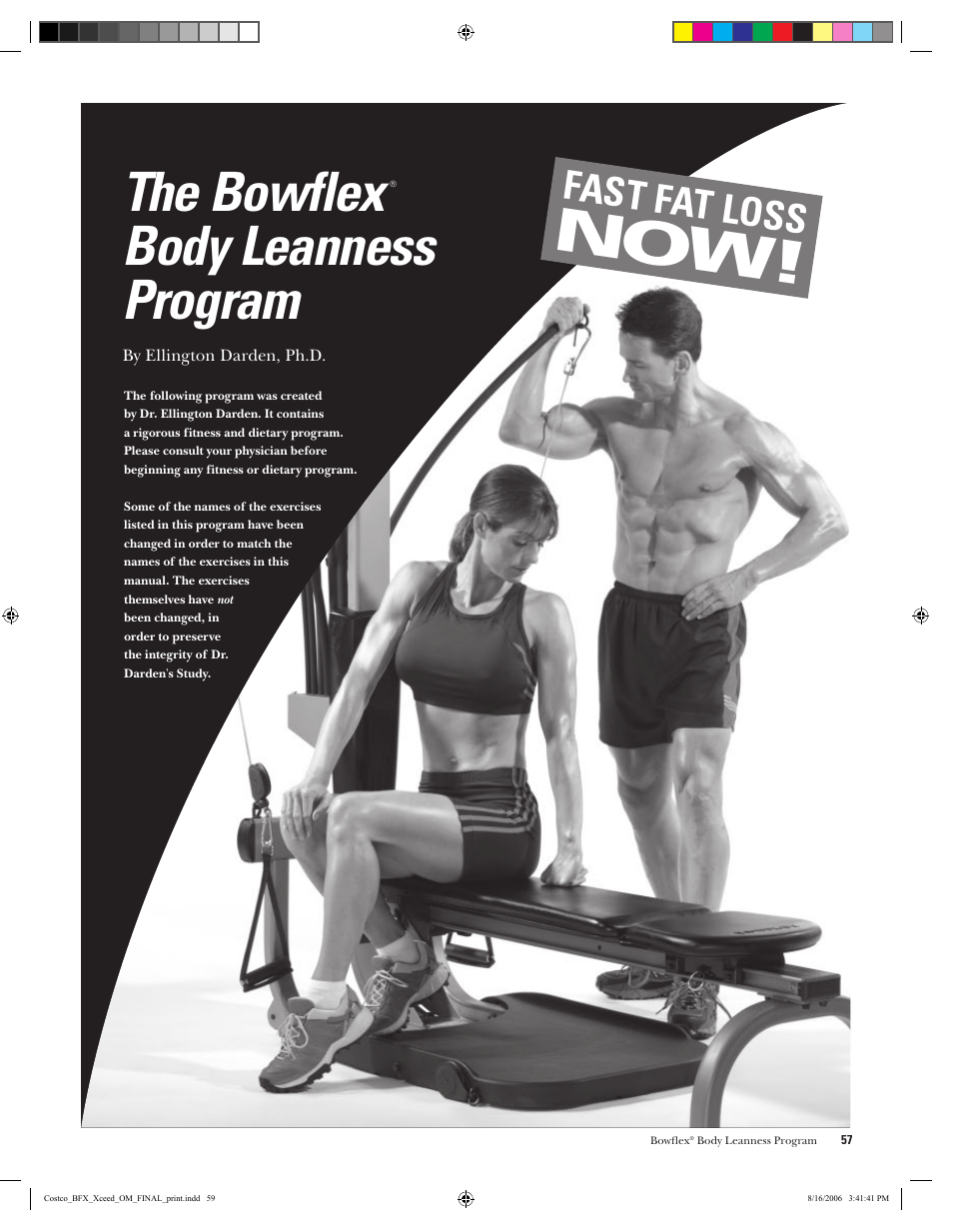 The bowflex, Body leanness program, Fast fat loss | Bowflex Xceed User Manual | Page 59 / 84