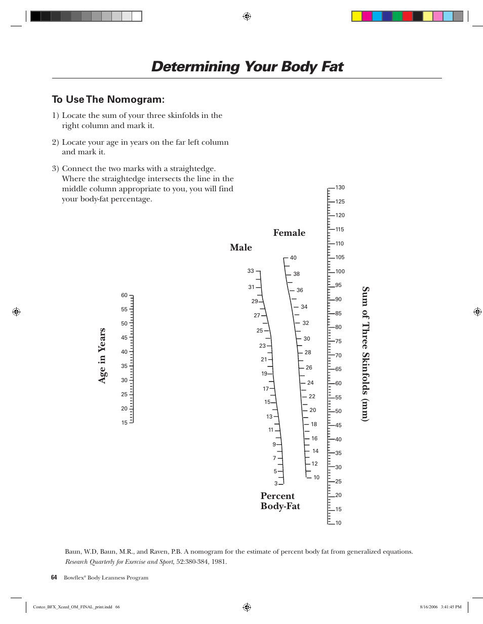 Determining your body fat | Bowflex Xceed User Manual | Page 66 / 84