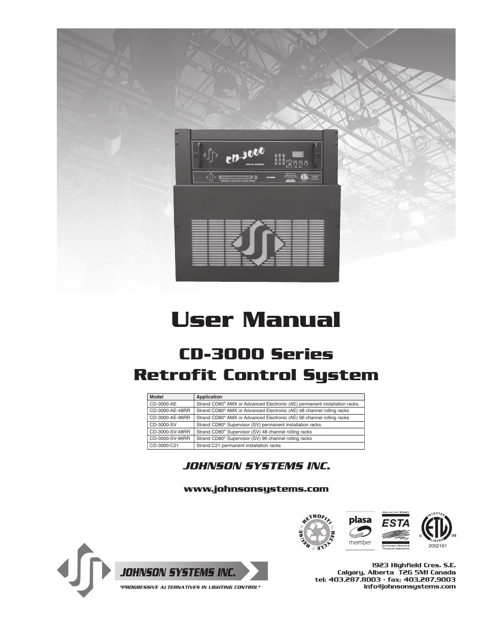 Johnson Systems CD-3000 Series Retrofit Control System User Manual | 38 pages