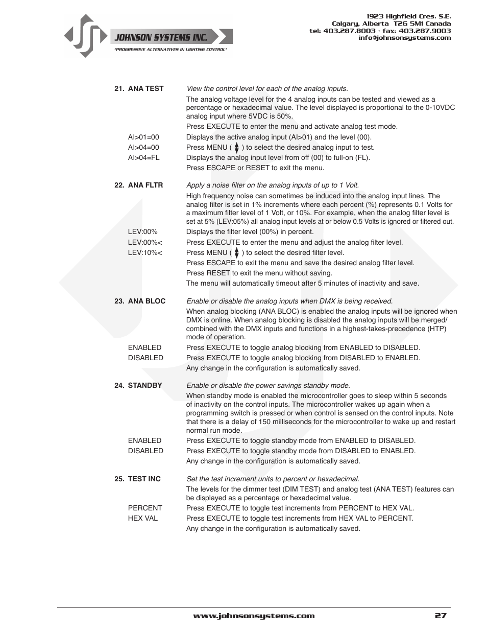 Johnson Systems CD-3000 Series Retrofit Control System User Manual | Page 27 / 38