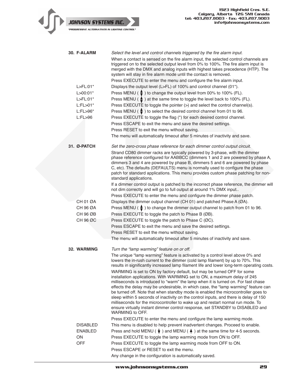 Johnson Systems CD-3000 Series Retrofit Control System User Manual | Page 29 / 38