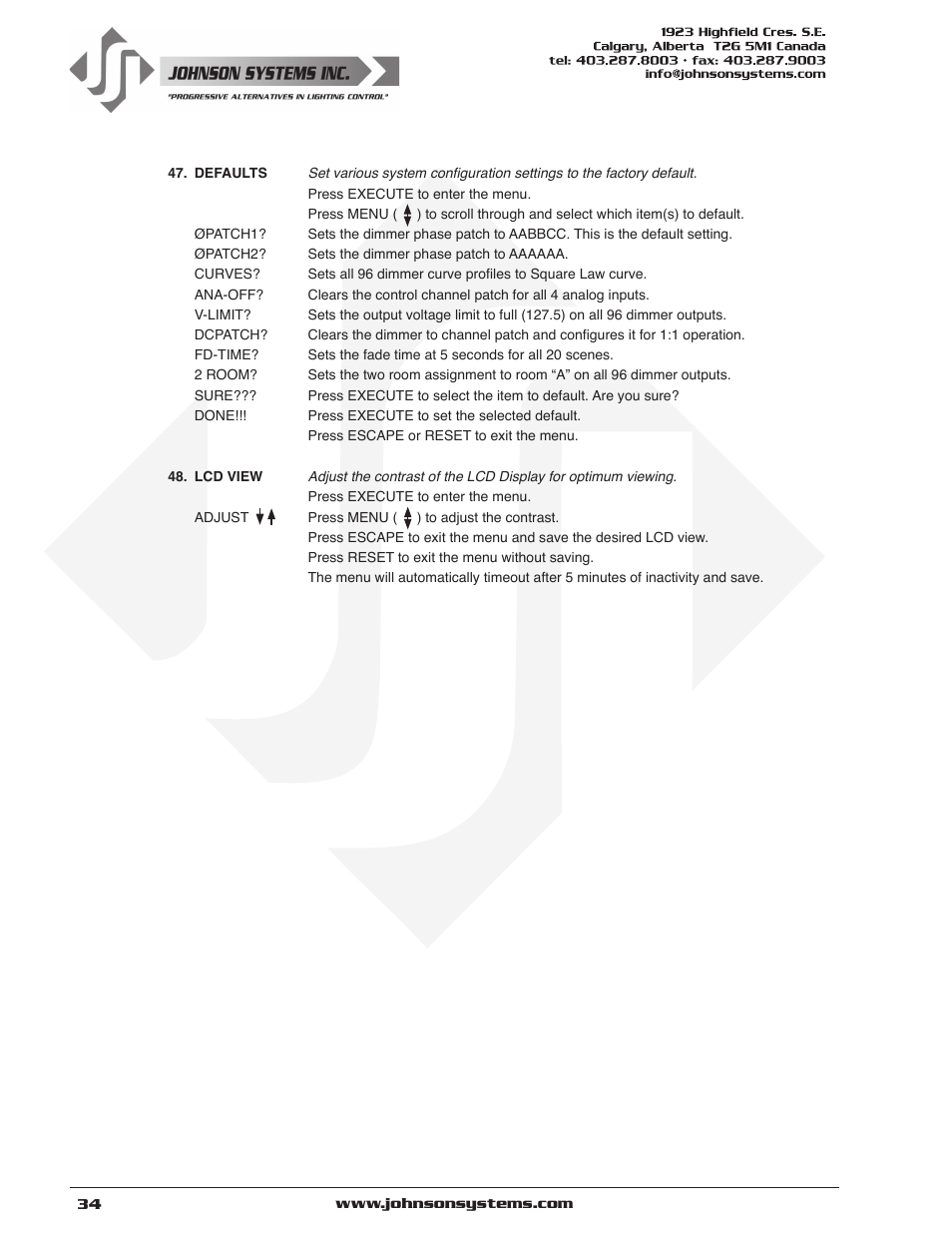 Johnson Systems CD-3000 Series Retrofit Control System User Manual | Page 34 / 38