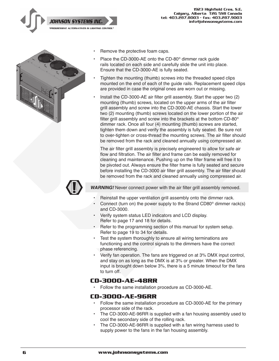 Johnson Systems CD-3000 Series Retrofit Control System User Manual | Page 6 / 38