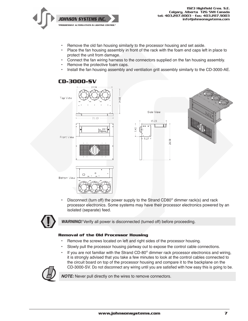 Cd-3000-sv | Johnson Systems CD-3000 Series Retrofit Control System User Manual | Page 7 / 38