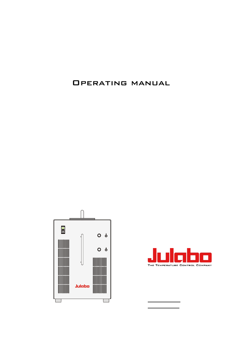 JULABO AWC100 Compact Recirculating Cooler User Manual | 15 pages