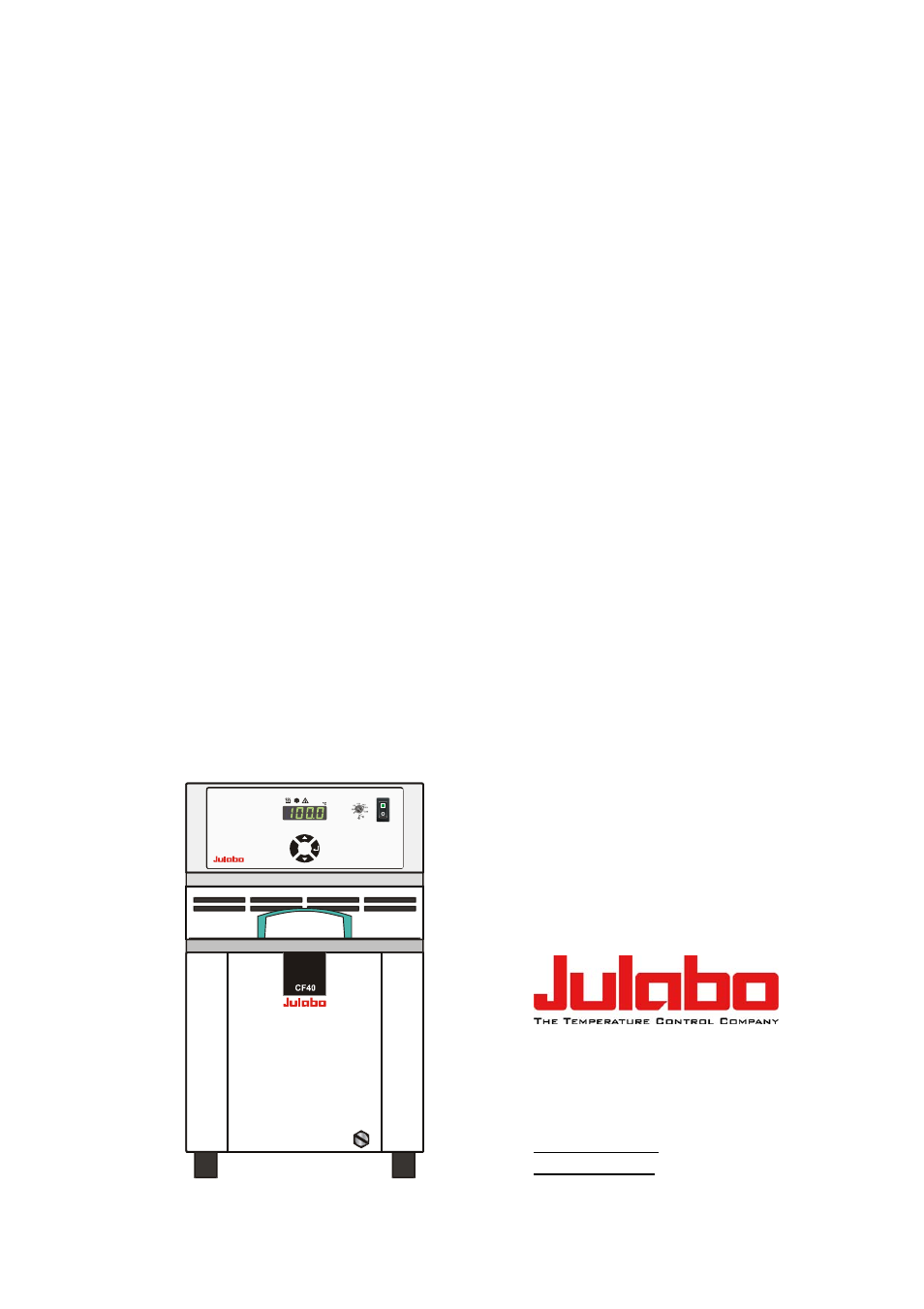 JULABO CF40 Cryo-Compact Circulators User Manual | 35 pages