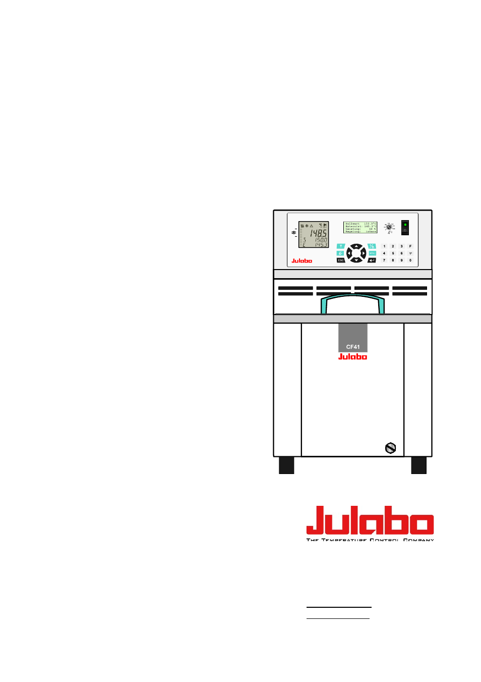 JULABO CF41 Cryo-Compact Circulators User Manual | 76 pages