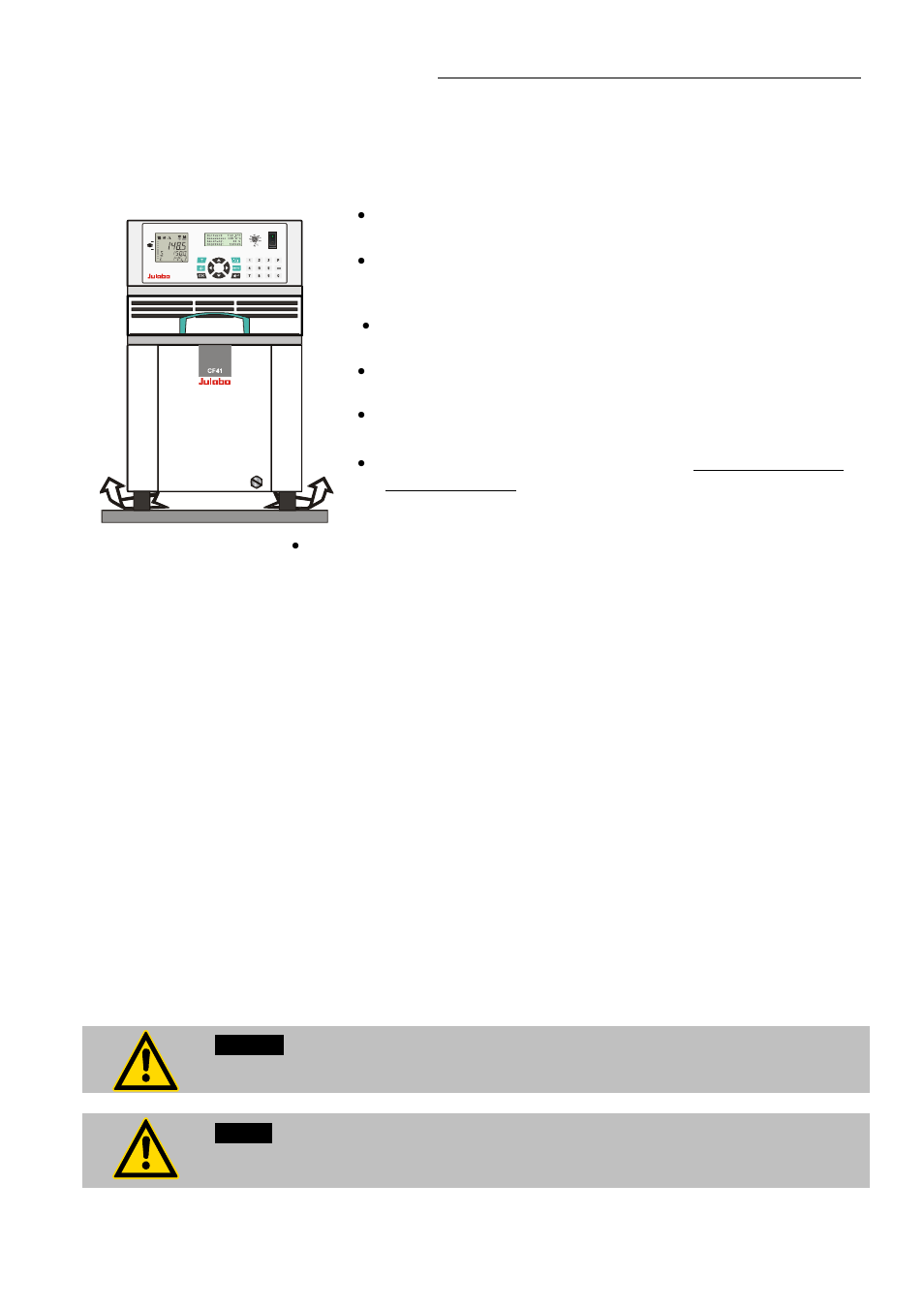 Preparations, Installation, Temperature application to external systems | JULABO CF41 Cryo-Compact Circulators User Manual | Page 19 / 76