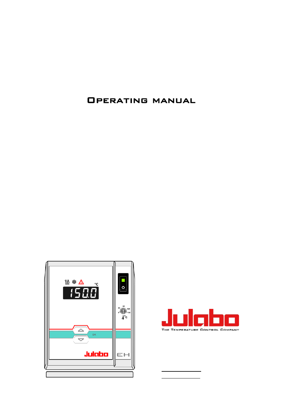 JULABO EH Heating Immersion Circulator User Manual | 27 pages