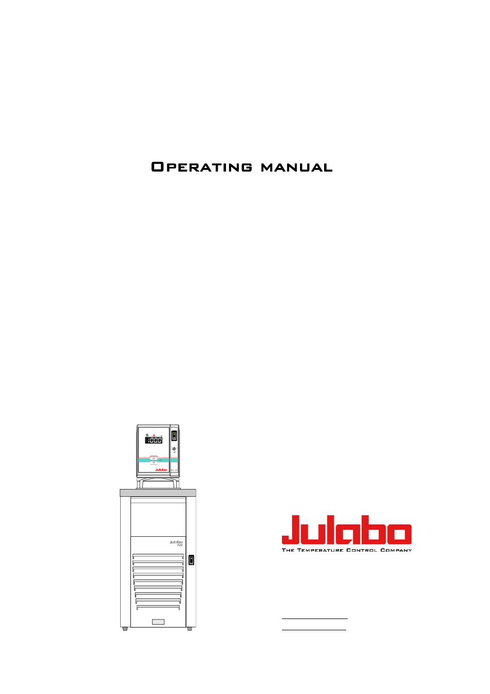 JULABO F26-ED Refrigerated / Heating Circulator User Manual | 26 pages