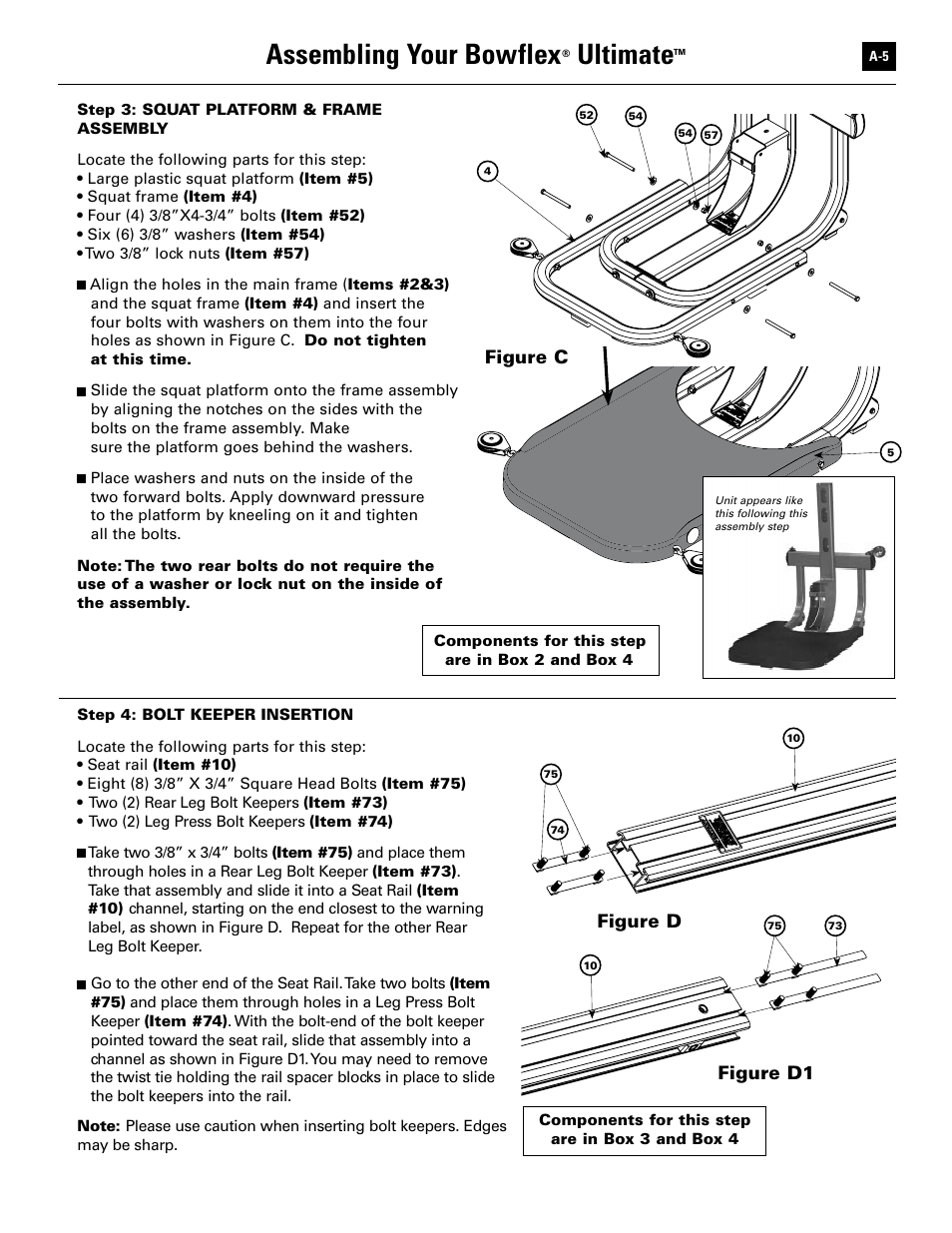 Assembling your bowflex, Ultimate | Bowflex Ultimate User Manual | Page 93 / 110