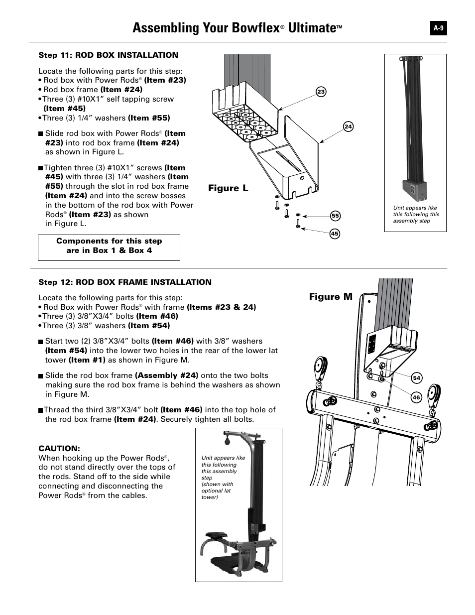 Assembling your bowflex, Ultimate, Figure l | Figure m | Bowflex Ultimate User Manual | Page 97 / 110