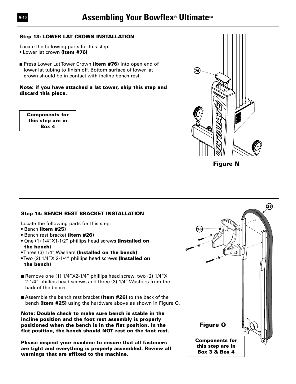Assembling your bowflex, Ultimate | Bowflex Ultimate User Manual | Page 98 / 110