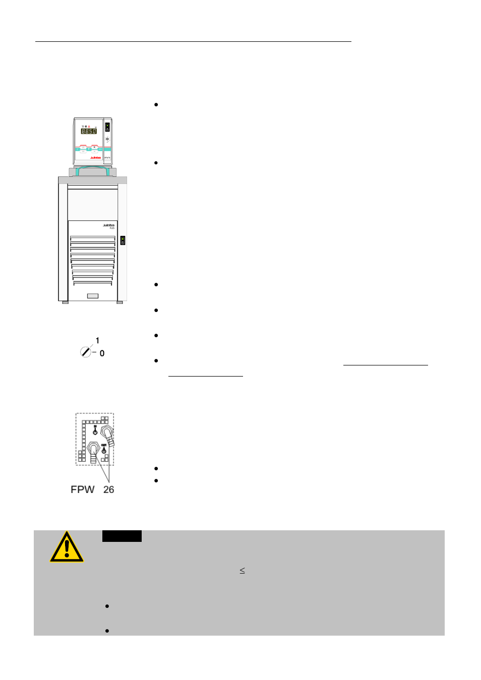 Preparations, Installation, Bath fluids | JULABO FPW50-MA Refrigerated and Heating Circulators User Manual | Page 30 / 65