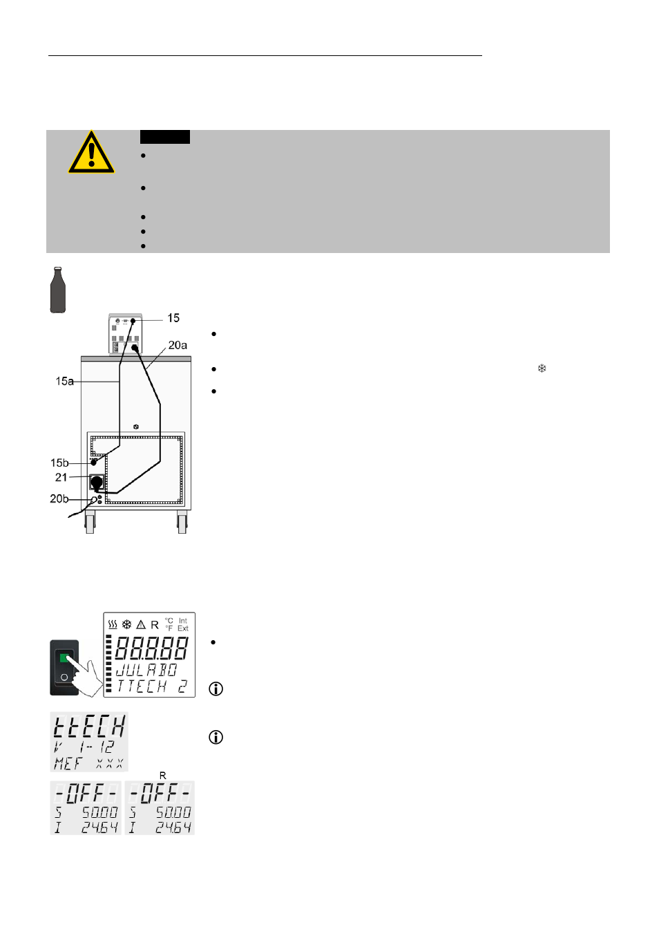 Operating procedures | JULABO F38-ME Beer Forcing Test Refrigerated/Heating Circulating Bath User Manual | Page 20 / 69