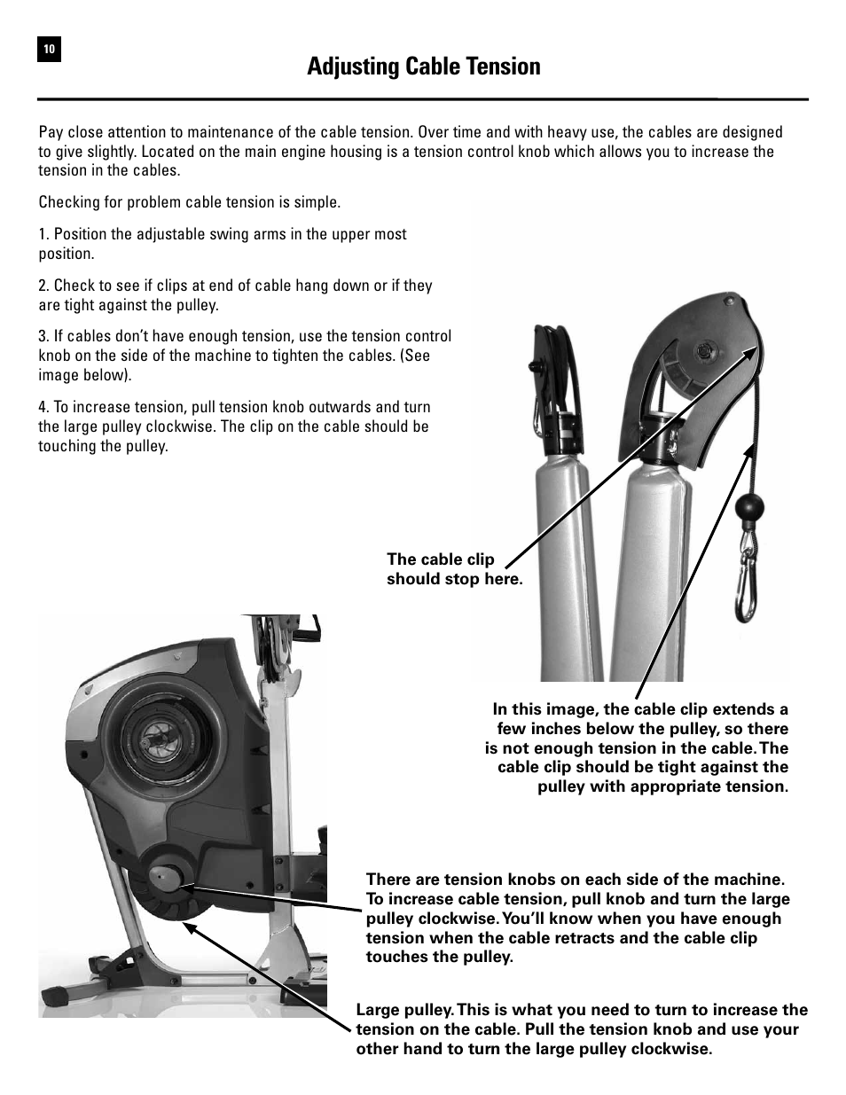 Adjusting cable tension | Bowflex Revolution User Manual | Page 12 / 88