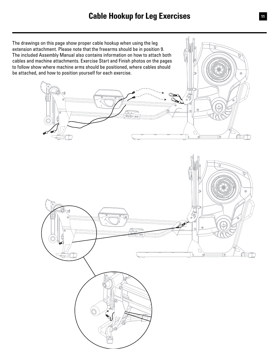 Cable hookup for leg exercises | Bowflex Revolution User Manual | Page 13 / 88