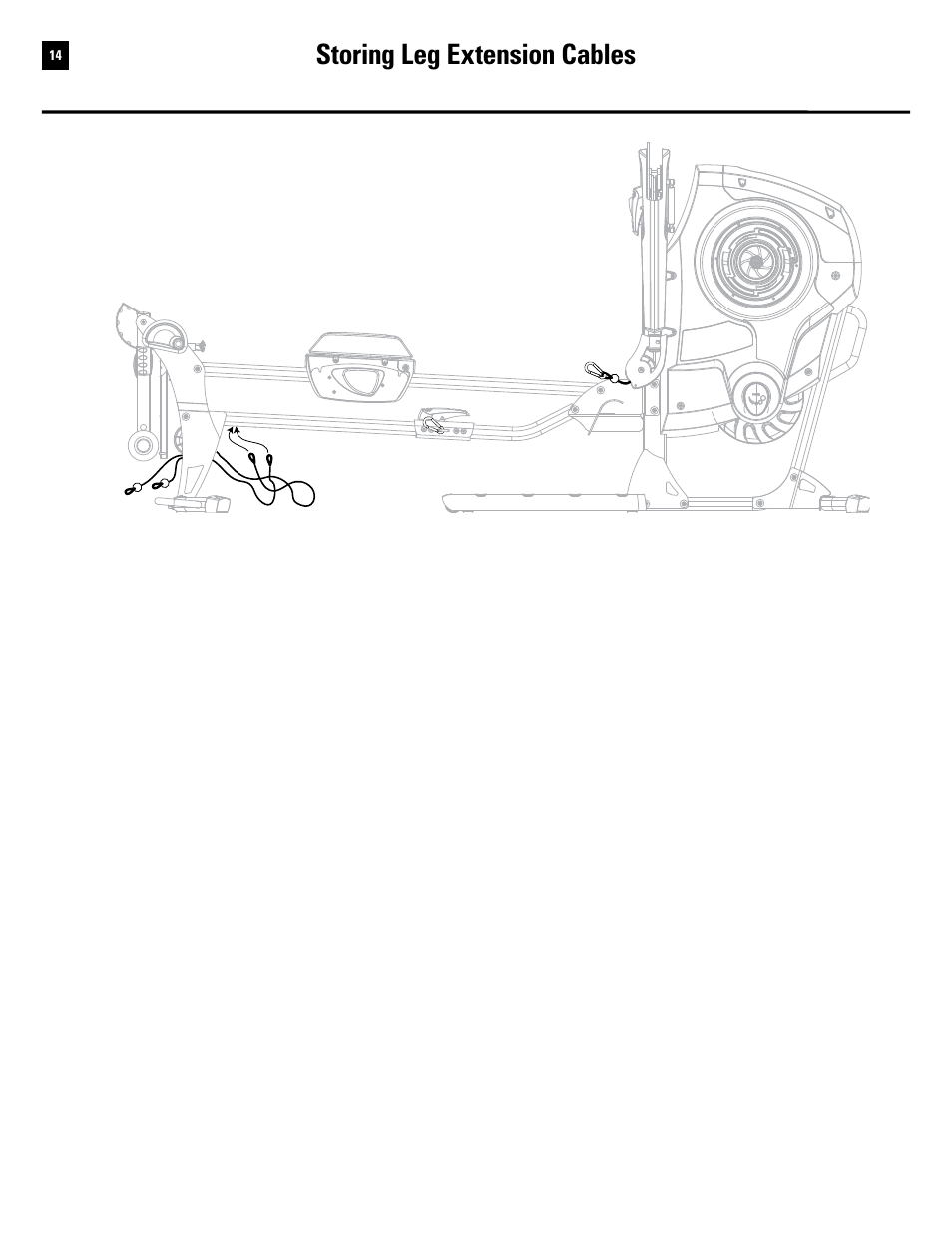 Storing leg extension cables | Bowflex Revolution User Manual | Page 16 / 88