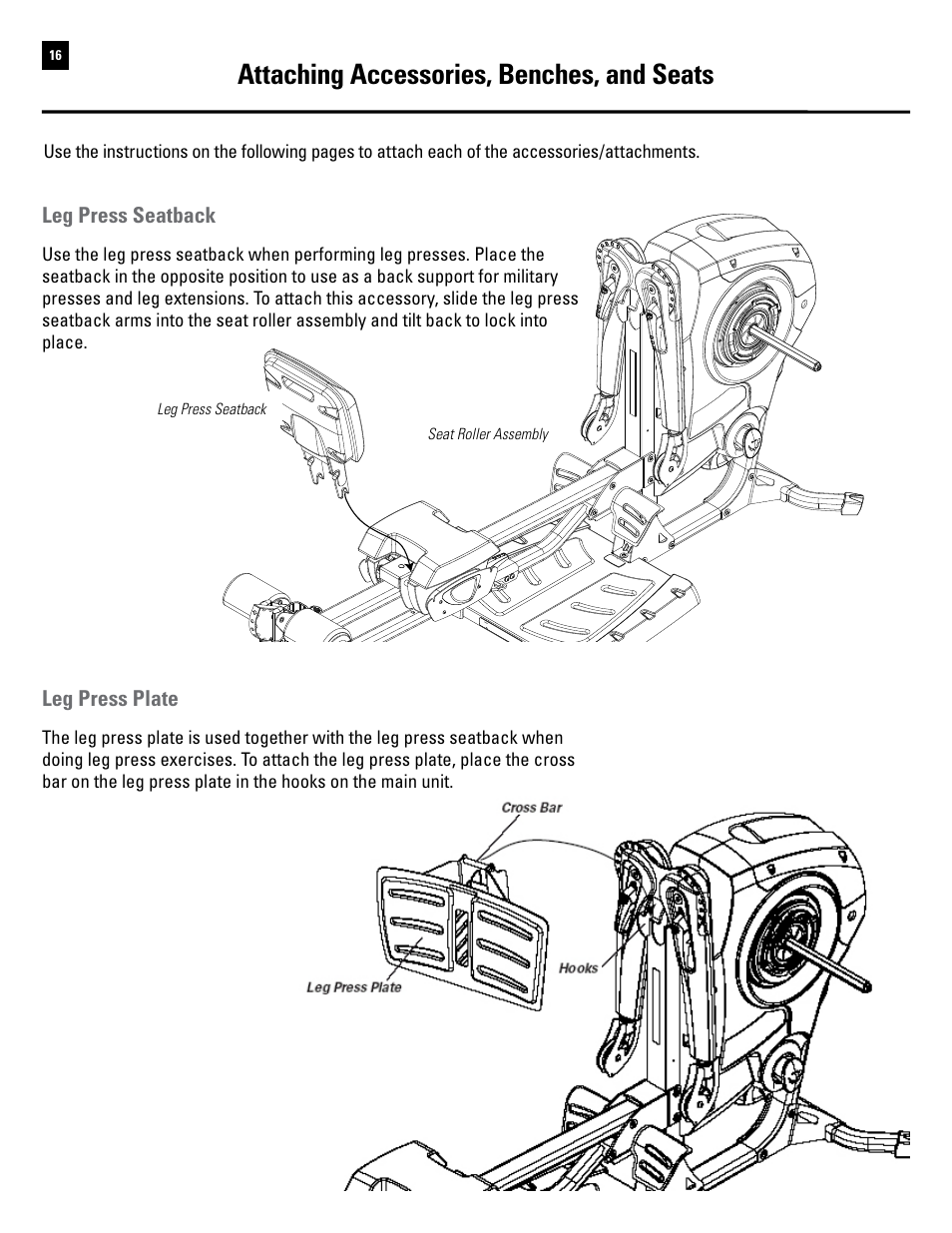 Attaching accessories, benches, and seats | Bowflex Revolution User Manual | Page 18 / 88