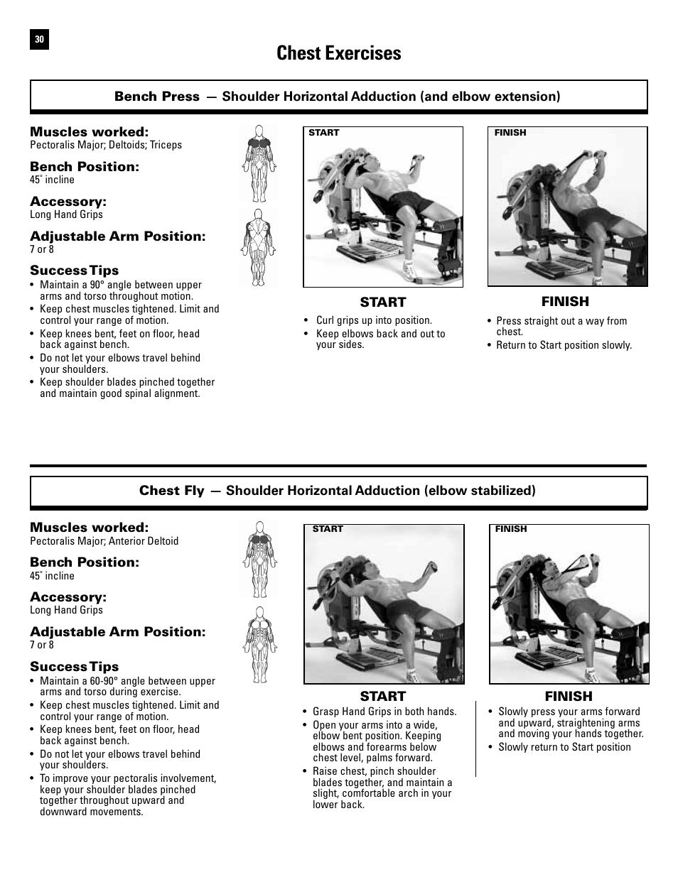 Chest exercises | Bowflex Revolution User Manual | Page 32 / 88