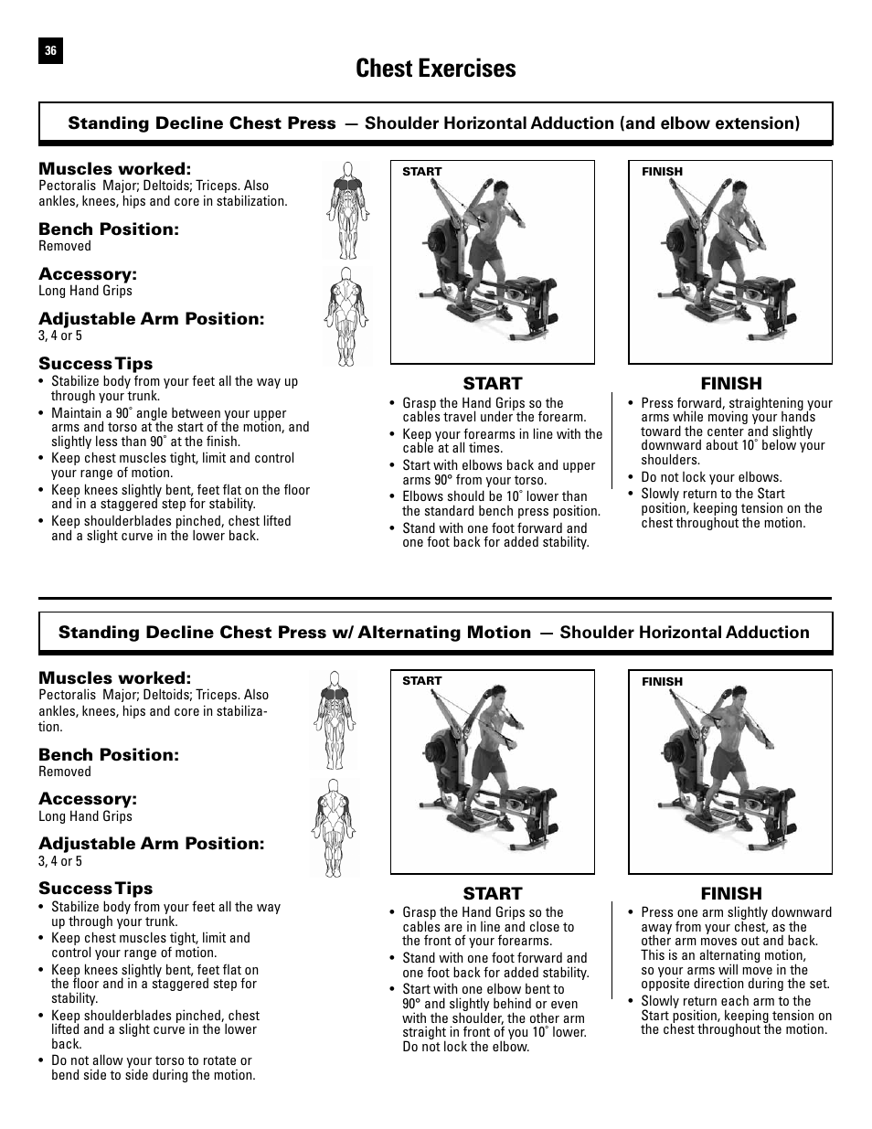 Chest exercises | Bowflex Revolution User Manual | Page 38 / 88