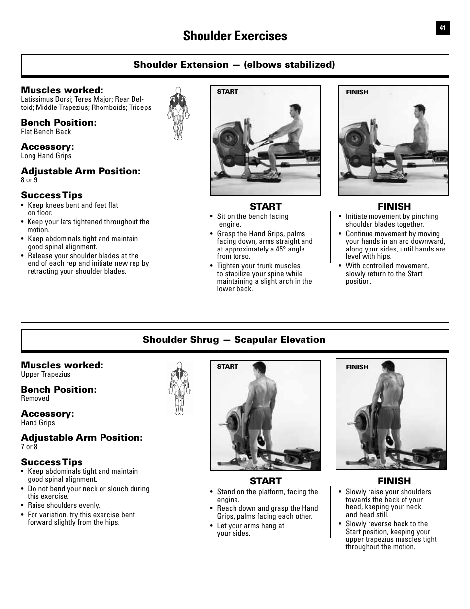 Shoulder exercises | Bowflex Revolution User Manual | Page 43 / 88