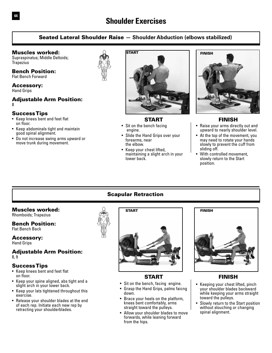 Shoulder exercises | Bowflex Revolution User Manual | Page 46 / 88