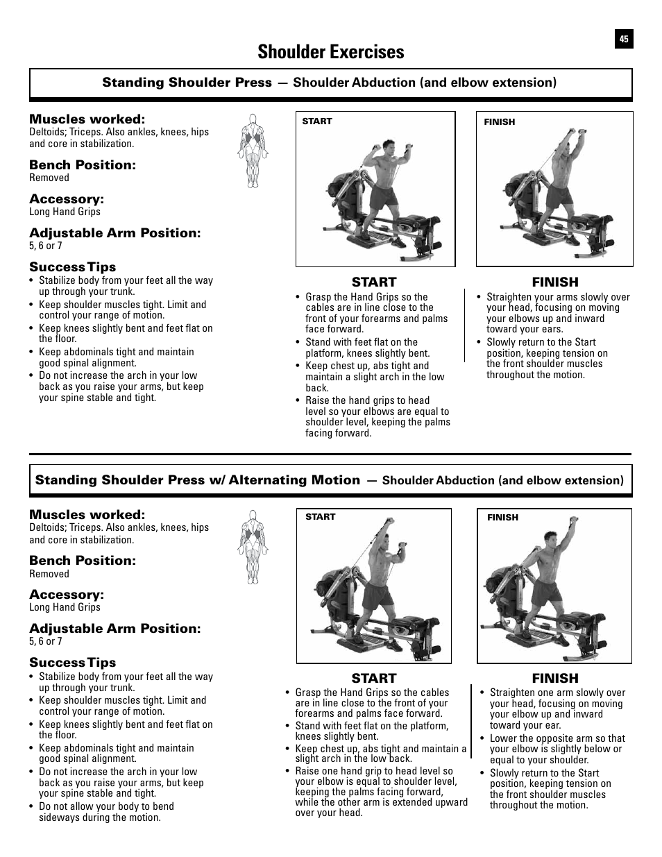 Shoulder exercises | Bowflex Revolution User Manual | Page 47 / 88
