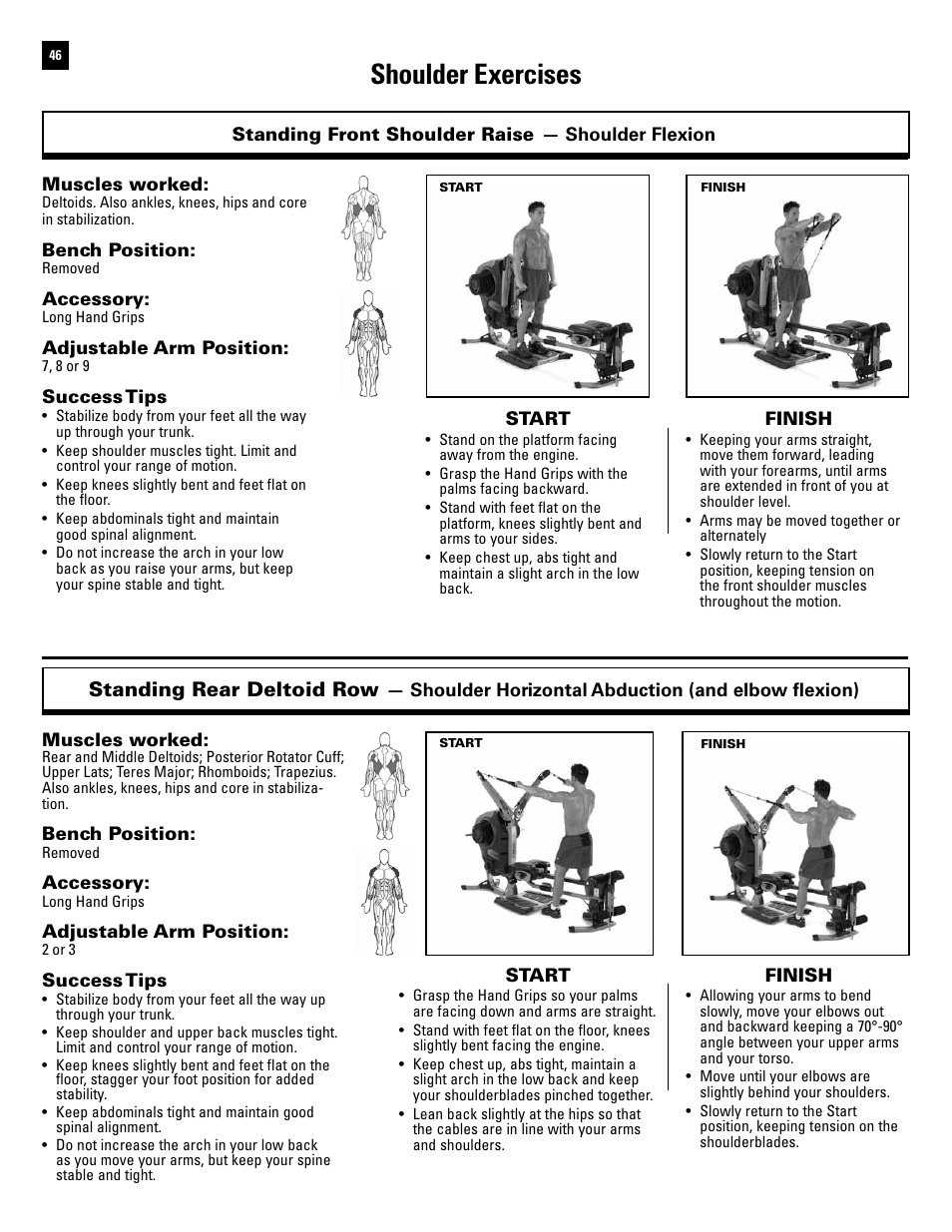 Shoulder exercises, Standing rear deltoid row | Bowflex Revolution User Manual | Page 48 / 88