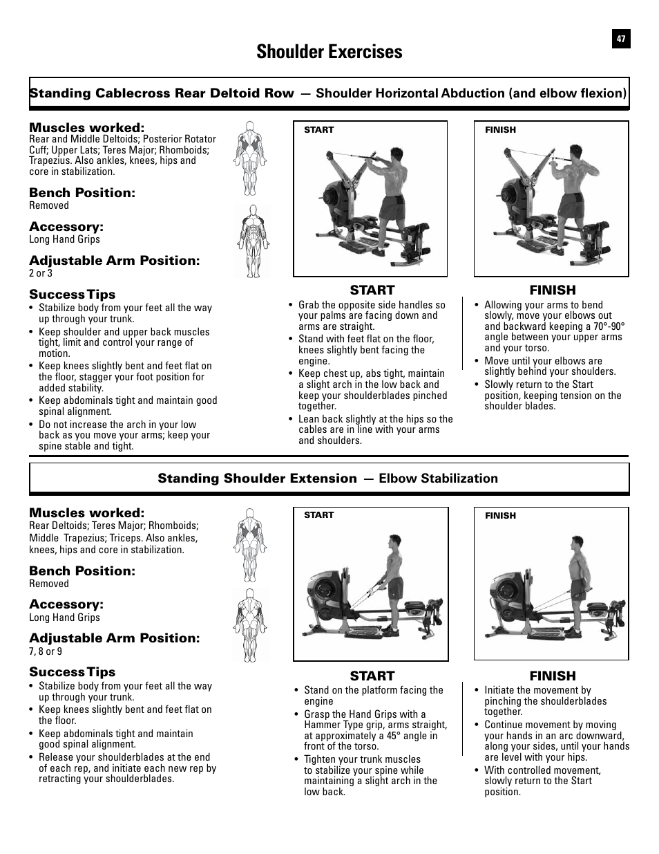 Shoulder exercises | Bowflex Revolution User Manual | Page 49 / 88