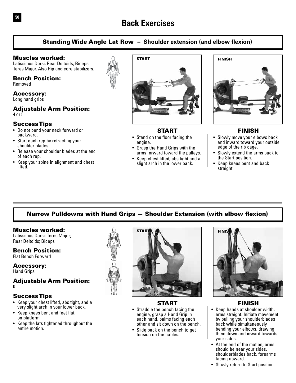 Back exercises | Bowflex Revolution User Manual | Page 52 / 88