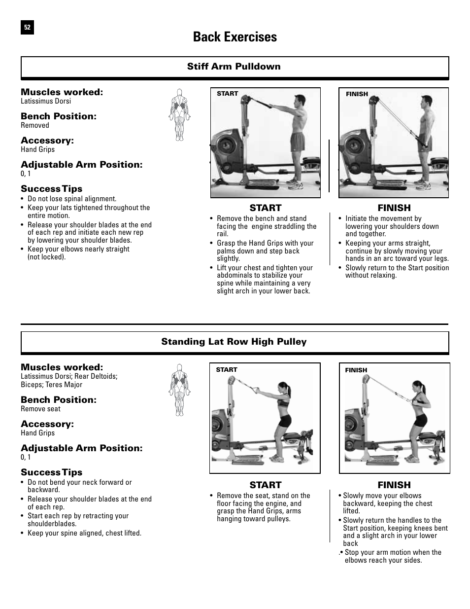 Back exercises | Bowflex Revolution User Manual | Page 54 / 88