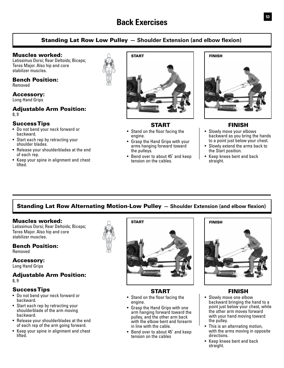 Back exercises | Bowflex Revolution User Manual | Page 55 / 88