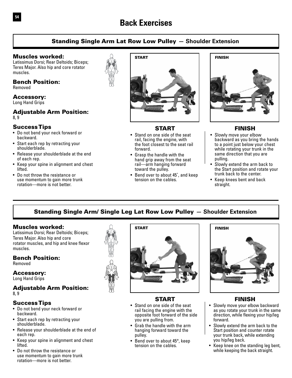 Back exercises | Bowflex Revolution User Manual | Page 56 / 88