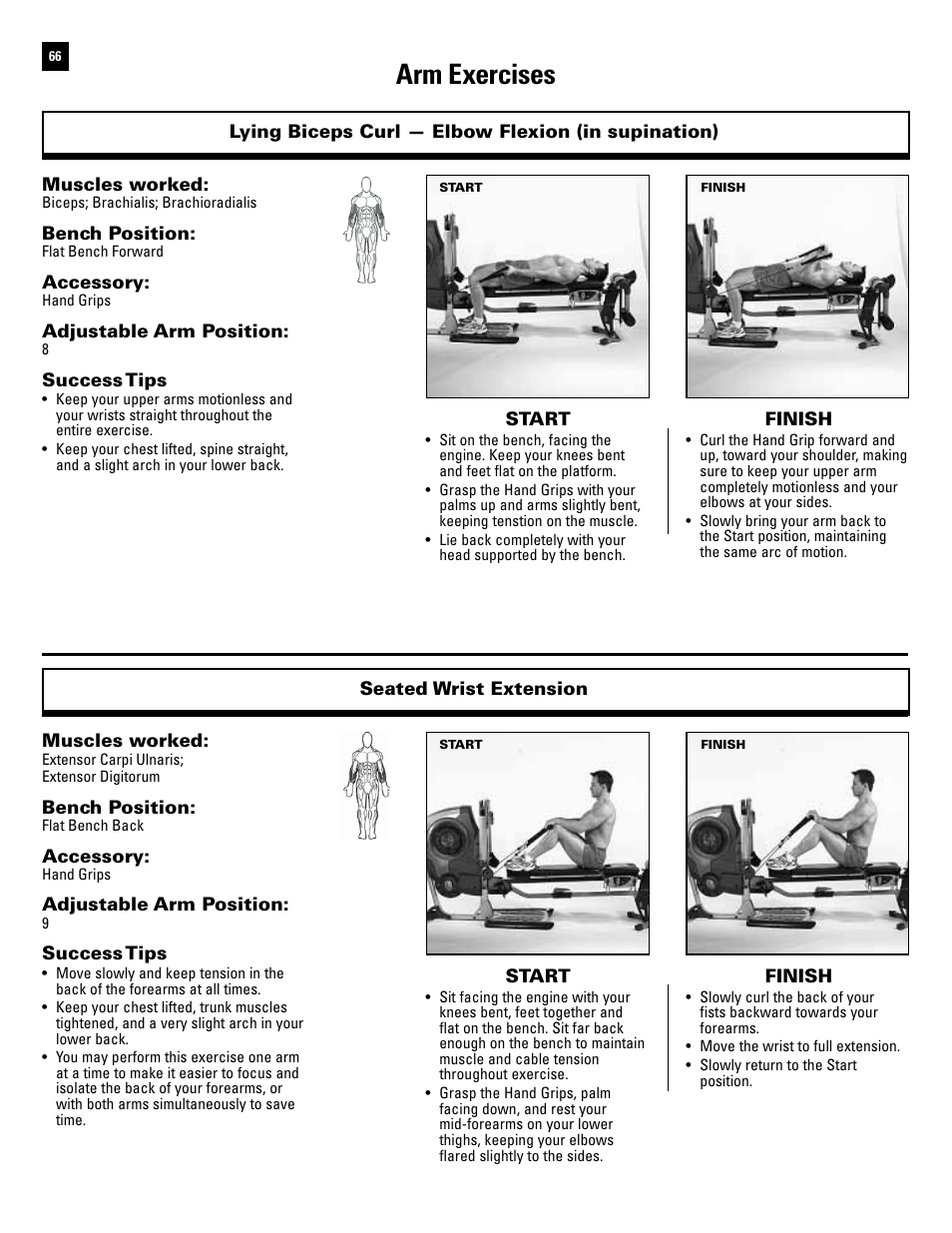 Arm exercises | Bowflex Revolution User Manual | Page 68 / 88