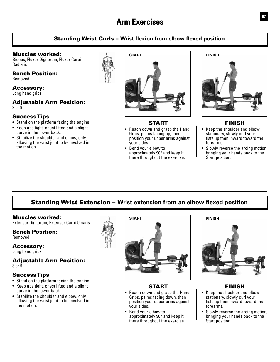 Arm exercises | Bowflex Revolution User Manual | Page 69 / 88