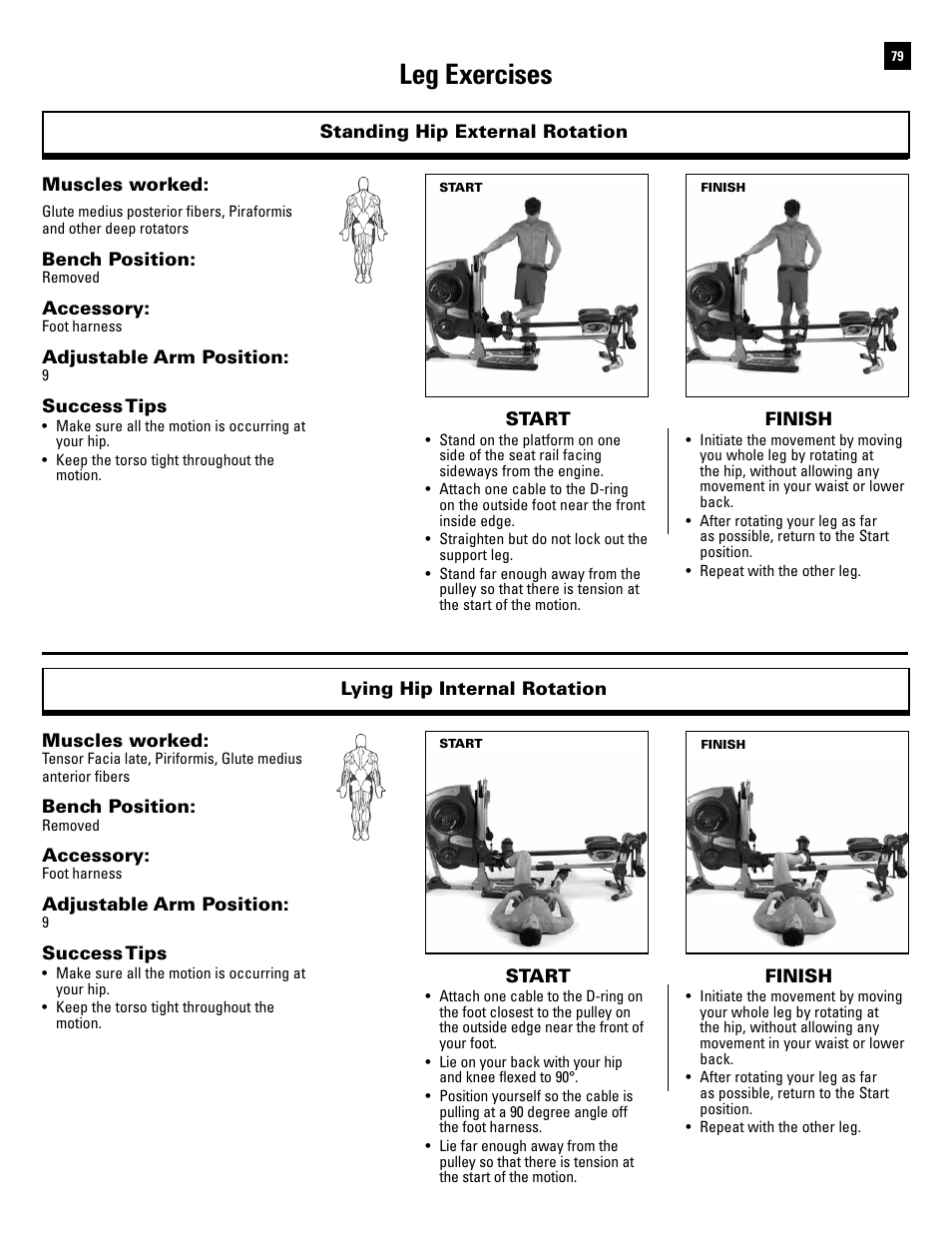 Leg exercises | Bowflex Revolution User Manual | Page 81 / 88