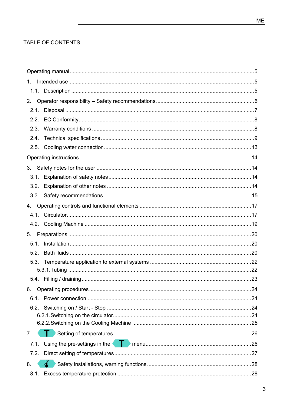 JULABO FPW50-ME Refrigerated and Heating Circulators User Manual | Page 3 / 66