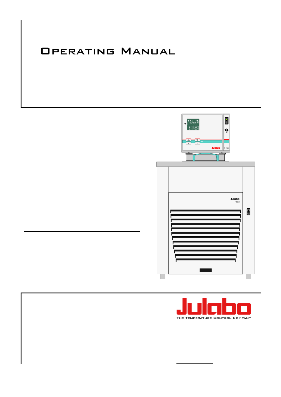 JULABO FPW50-HE Refrigerated and Heating Circulators User Manual | 86 pages