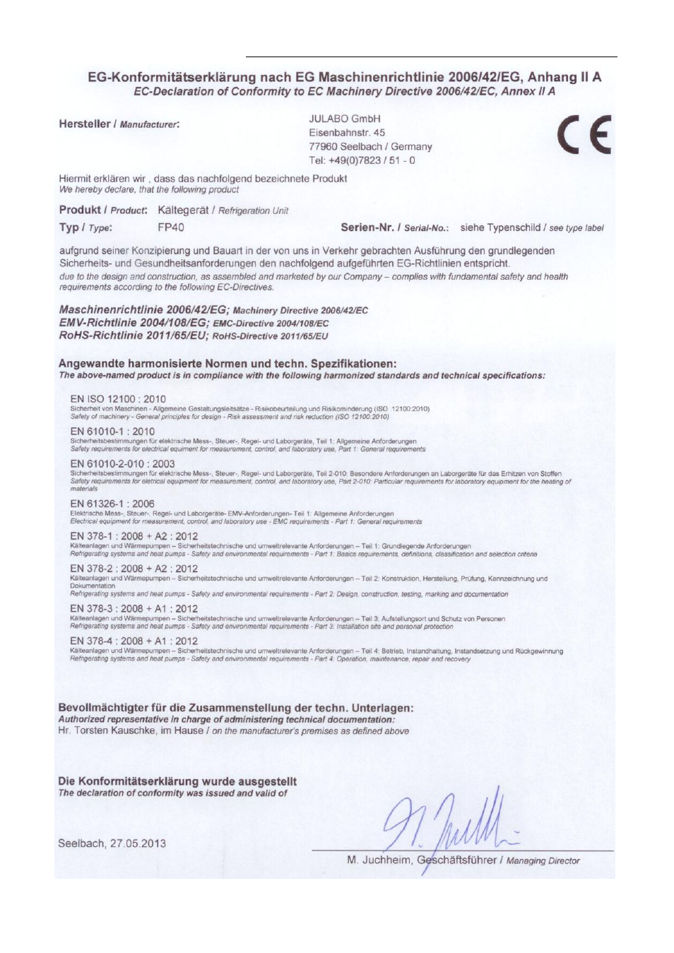JULABO FPW50-HE Refrigerated and Heating Circulators User Manual | Page 13 / 86