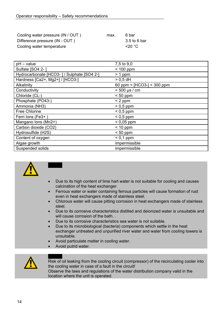 Cooling water connection | JULABO FPW50-HL Refrigerated Circulators User Manual | Page 14 / 94