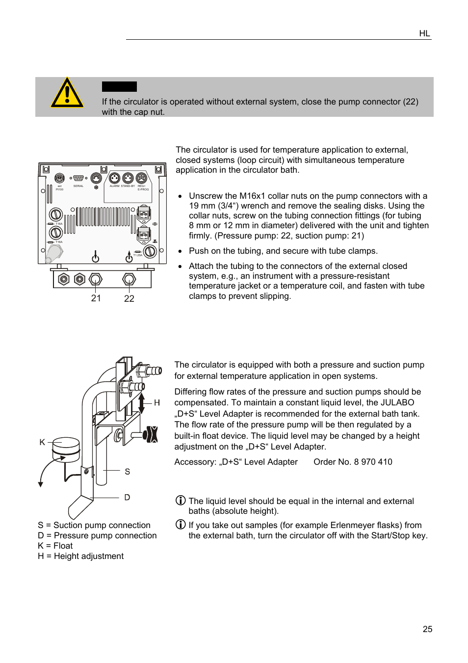 Temperature application to external systems | JULABO FPW50-HL Refrigerated Circulators User Manual | Page 25 / 94