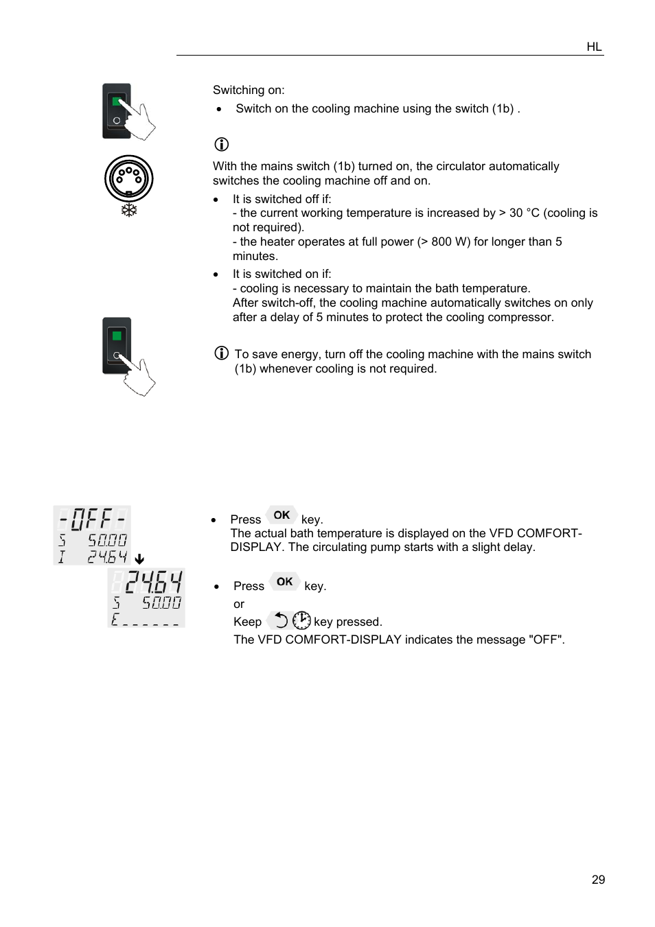 Start - stop | JULABO FPW50-HL Refrigerated Circulators User Manual | Page 29 / 94