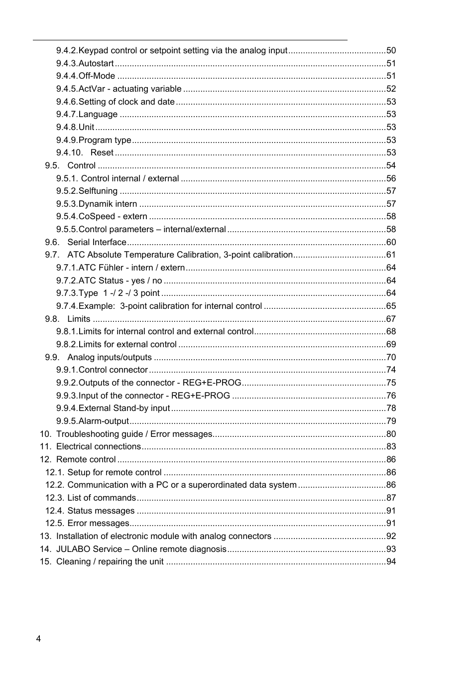 JULABO FPW50-HL Refrigerated Circulators User Manual | Page 4 / 94