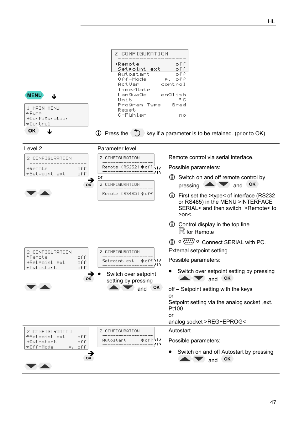 Configuration | JULABO FPW50-HL Refrigerated Circulators User Manual | Page 47 / 94