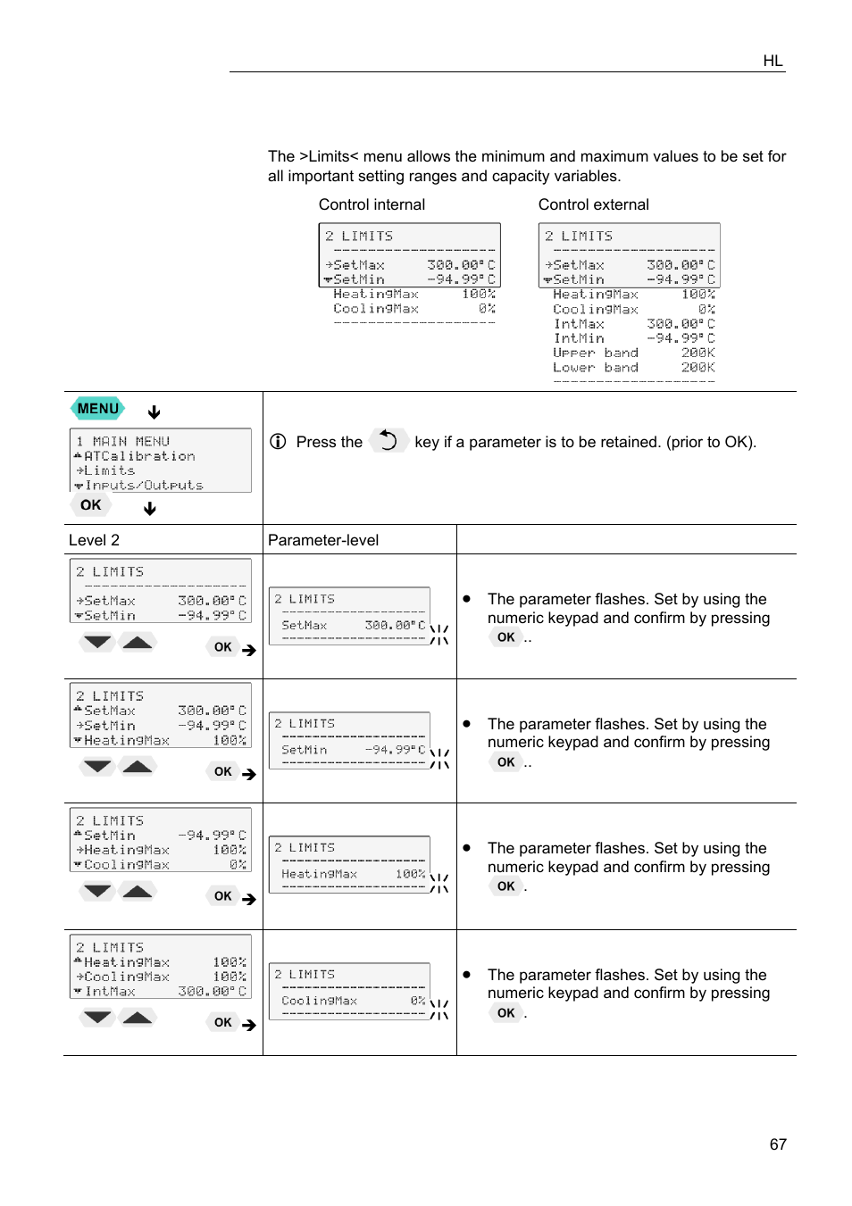 Limits | JULABO FPW50-HL Refrigerated Circulators User Manual | Page 67 / 94